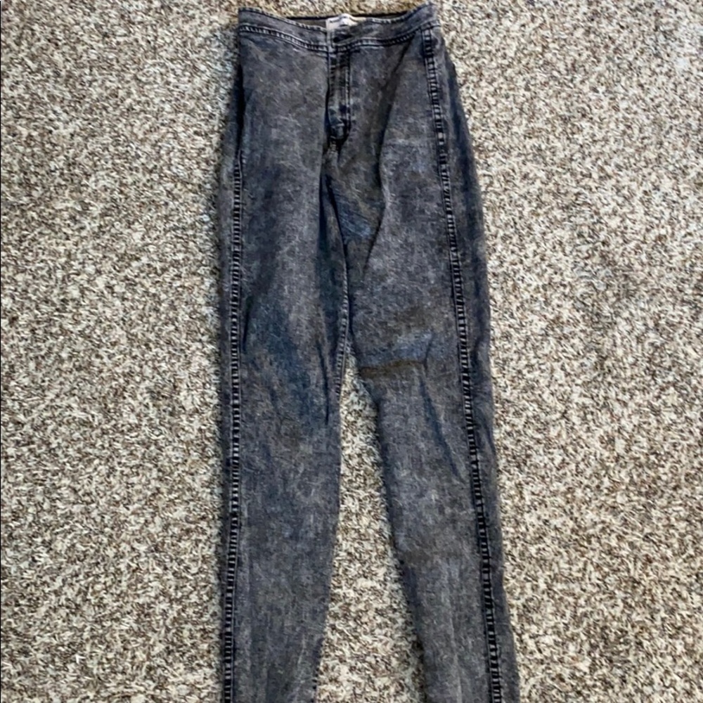 Grey acid wash jeans